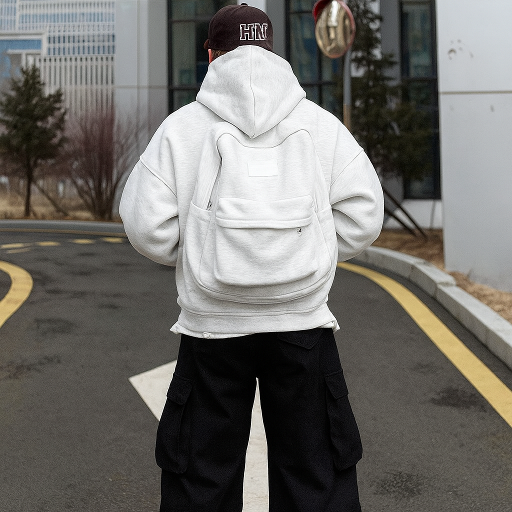 Hoodtrip™ – Der erste Hoodie der Welt, der gleichzeitig dein Handgepäck ist.