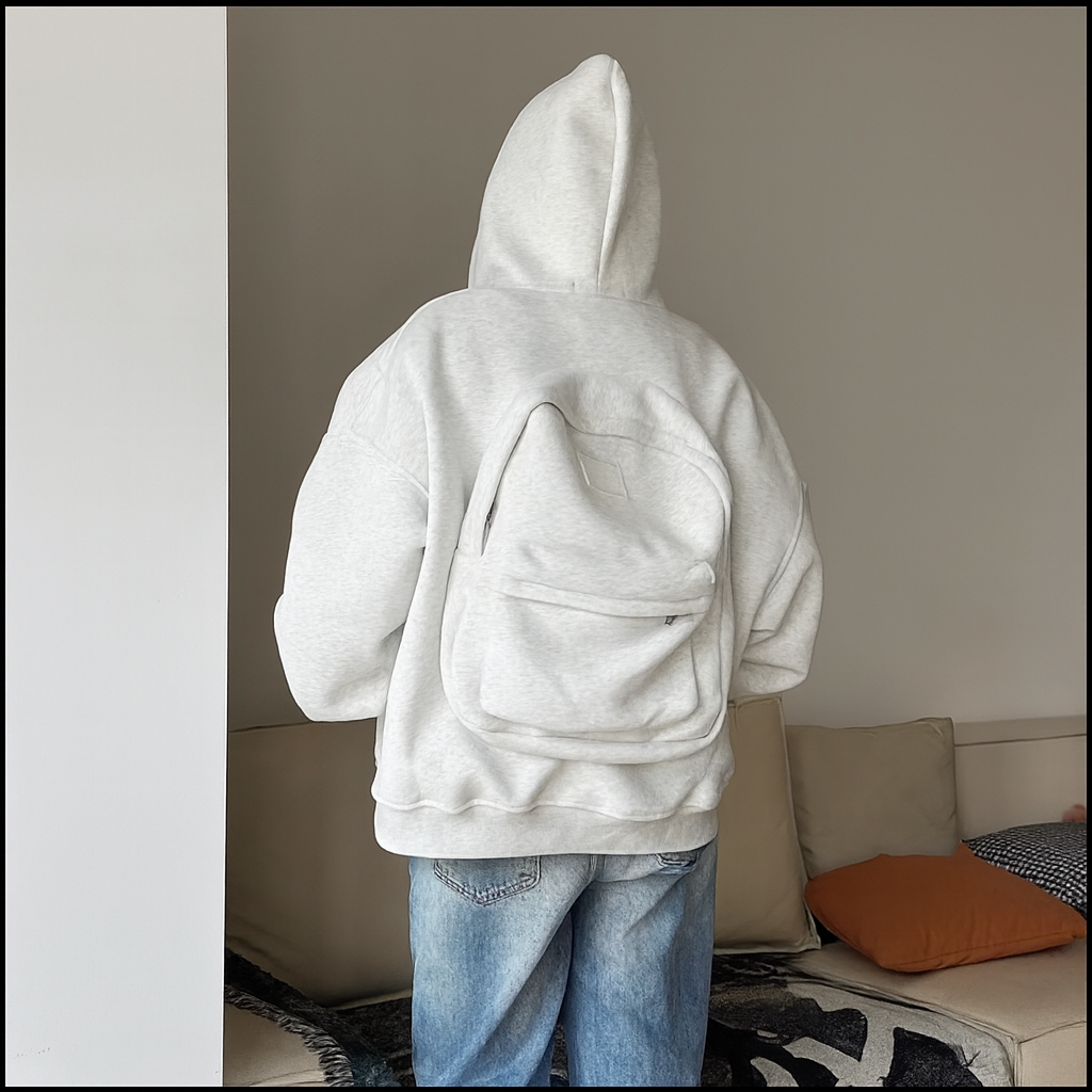 Hoodtrip™ – Der erste Hoodie der Welt, der gleichzeitig dein Handgepäck ist.